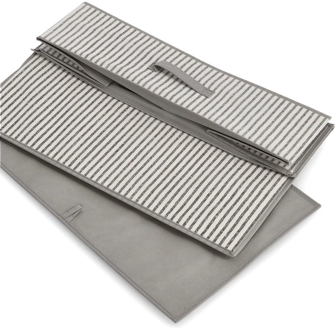 Aufbewahrungsbox „Stripes“ – faltbar aus Vlies, Beige
